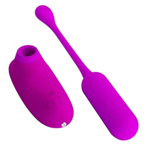 Pretty Love - Curupira Multifunctional Sucker Purple - Вакуумный стимулятор + виброяйцо (фиолетовый)