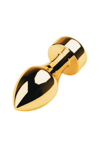 Metal By Toyfa - Золота анальна пробка з кристалом, 9.5х3.5 см (прозорий) - купити в Україні | Секс шоп SEX-SHOP.ua