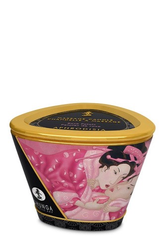 Shunga Candle Rose Petals - Массажная свеча с ароматом роз, 170 мл - sex-shop.ua