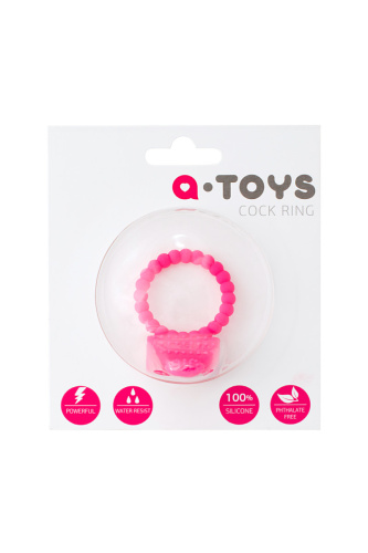 Toyfa A-Toys - виброкольцо с шипами, 3.5 см (розовое) - sex-shop.ua