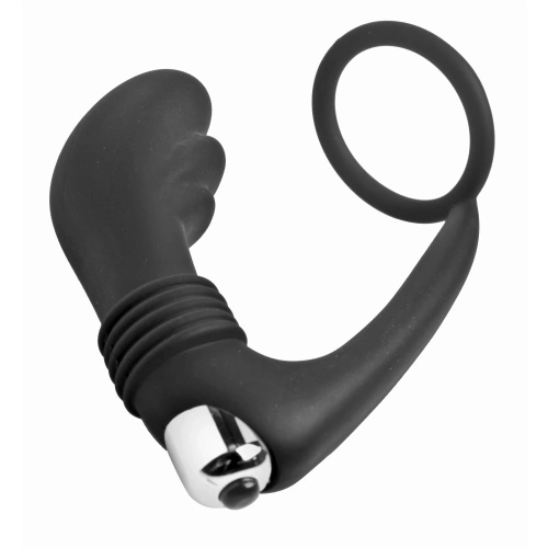 Prostatic Play Cock Ring Vibrating Prostate вибростимулятор простаты с эрекционным кольцом, 12.7 см (чёрный) - sex-shop.ua