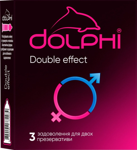 Dolphi NEW Double Effect - Презервативы, 3 шт - sex-shop.ua