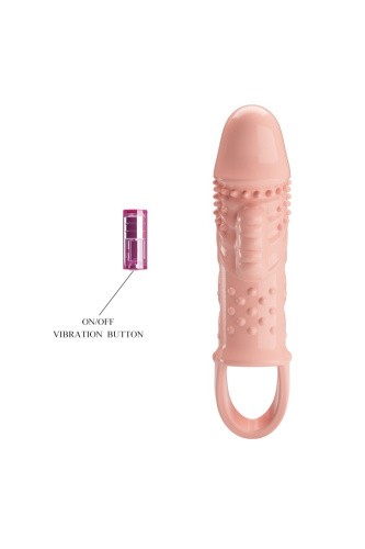 Pretty Love Cecelia Vibrating Penis Sleeve Flesh - Насадка на пенис, 18,5 см (телесный) - sex-shop.ua