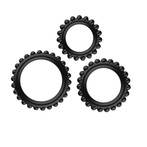 LyBaile Titan Cock Ring Set набір рельєфних ерекційних кілець різного діаметру, 3 шт. - купити в Україні | Секс шоп SEX-SHOP.ua