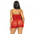 Leg Avenue-Rhinestone halter mini dress Red - Короткое сетчатое платье, OS (красный) - sex-shop.ua