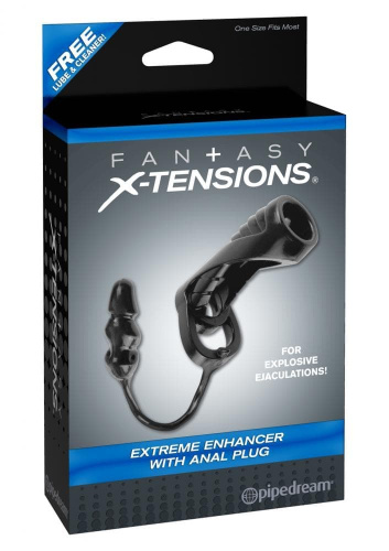 Pipedream Fx Extreme Enhancer W Anal Plug - Насадка на член с анальной пробкой