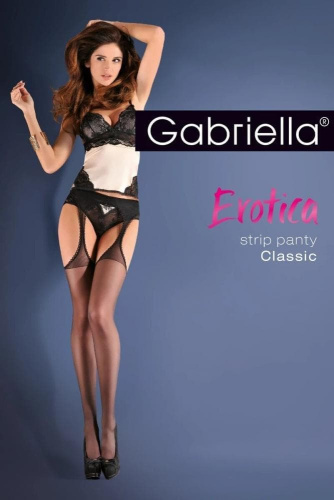 Чулки с поясом Gabriella Strip Panty 20 den 1/2 (красный) - sex-shop.ua