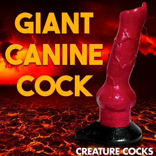 Creature Cocks Hell-Hound Canine Silicone Dildo - фантазийный фаллоимитатор Адская Гончая, 19х6.6 см (чёрный с красным) - sex-shop.ua