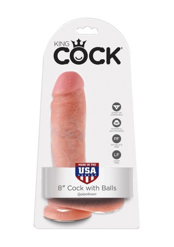 Фалоімітатор на присоску King Cock 8, 20х5 см (тілесний) - купити в Україні | Секс шоп SEX-SHOP.ua