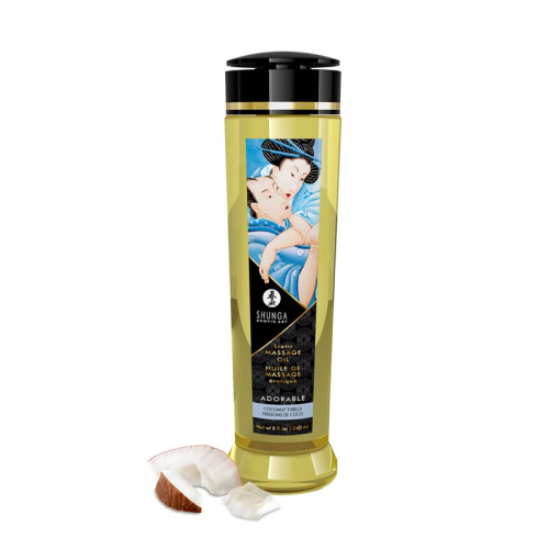 Shunga Adorable Coconut thrills - натуральна зволожуюча масажна олія, 240 мл. - купити в Україні | Секс шоп SEX-SHOP.ua