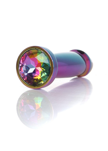 Металлическая анальная пробка Boys of Toys Jewellery Multicolour Penis Plug - размер S