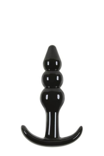 Ns Novelties Jelly Rancher T-plug Ripple - Анальная пробка, 7,6х3,2 см (черный) - sex-shop.ua
