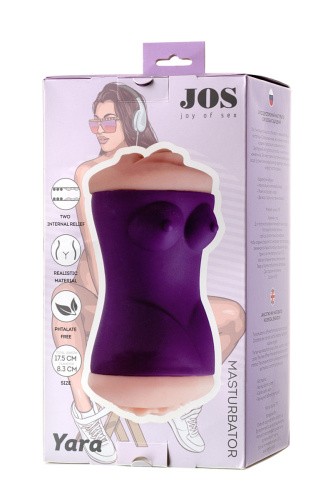 Toyfa Jos Yara - Мастурбатор двусторонний вагина и ротик, 17.5х1.5 см - sex-shop.ua