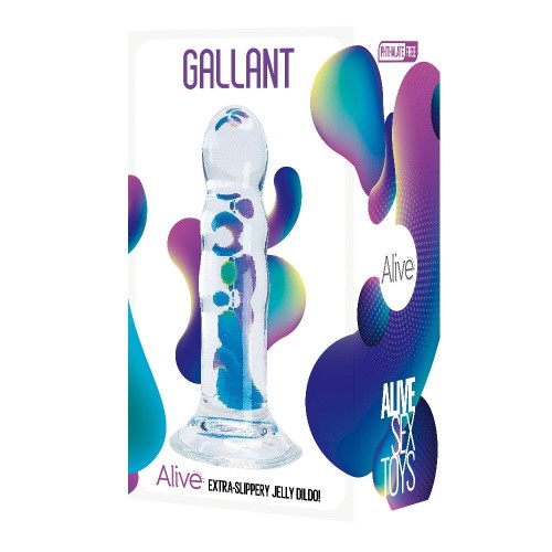 Alive Gallant Jelly Dildo - Скользкий фаллоимитатор на присоске, 14х3.5 см - sex-shop.ua