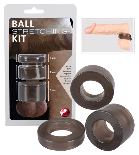Ball Stretching Kit - Набор эрекционных колец, 3 шт (черный) - sex-shop.ua