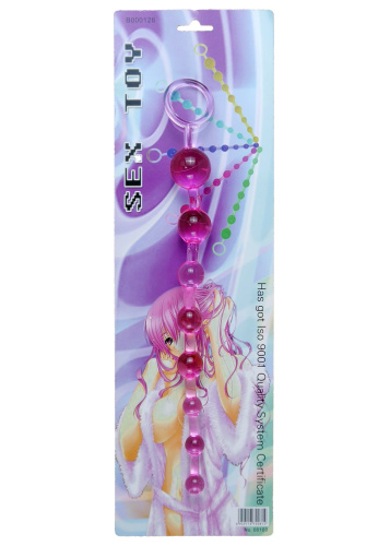 Boss Jelly Anal Beads Pink - анальний ланцюжок, 26х2.8 см (рожевий)