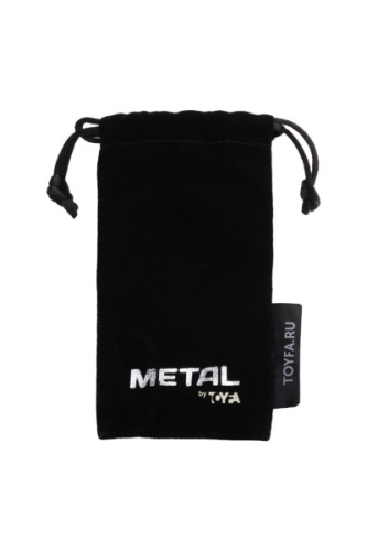 TOYFA Metal Silver anal plug - серебристая анальная пробка с кристаллом, 7.5х3.4 см (чёрный)