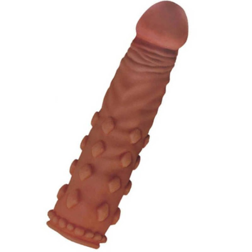 LoveToy Pleasure X-Tender Penis Sleeve Brown Add 2 - Насадка на член, +5 см (коричневый)
