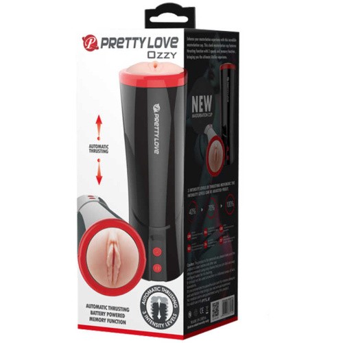 LyBaile Pretty Love Ozzy Vagina Masturbator Flesh Tube - Мастурбатор с имитацией фрикций и звуковым сопровождением, 24.6х9 см