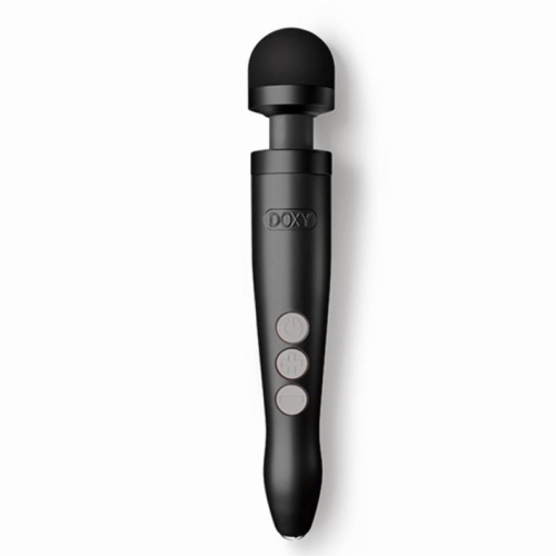 DOXY Die Cast 3R Matte Black - очень мощный перезаряжаемый вибратор-микрофон в алюминиево-титановом корпусе, 28х4.5 см (чёрный матовый) - sex-shop.ua