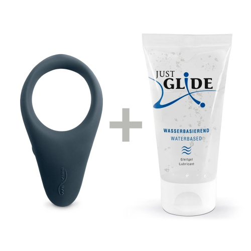 We-Vibe Verge Vibrating Ring + Лубрикант 50 мл - виброкольцо с управлением со смартфона, 11.5х5.2 (серый)