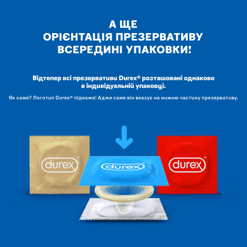 Durex №3 Intense - Рельєфні презервативи зі стимулюючим гелем, 3 шт