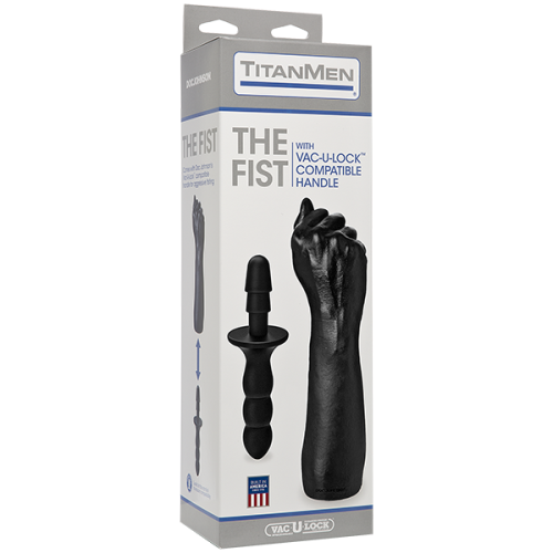 Doc Johnson Titanmen Fist with Vac-U-Lock Compatible Handle - кулак для фістингу 27.6х7.6 см (чорний)