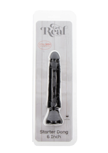Get Real Starter Dong 6 Inch - Фалоімітатор на присосці, 16 см (чорний) - купити в Україні | Секс шоп SEX-SHOP.ua