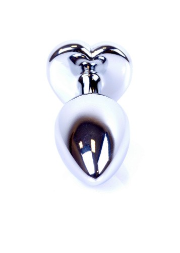 Boss Jewellery Silver Heart Plug Rose - Анальная пробка, 7х2.7 см (розовый) - sex-shop.ua