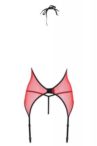 Passion Peonia Corset - еротичний корсет з мереживом, L/XL (червоний)