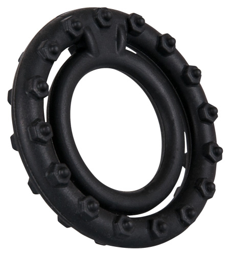 Steely Cockring Black эрекционные кольца на пенис и мошонку,  2.4 см и 3.7 см
