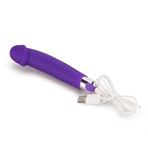 LoveToy - Rechargeable Ijoy Silicone Dildo - Вибратор для точки G, 16.5х2.8 см (фиолетовый)