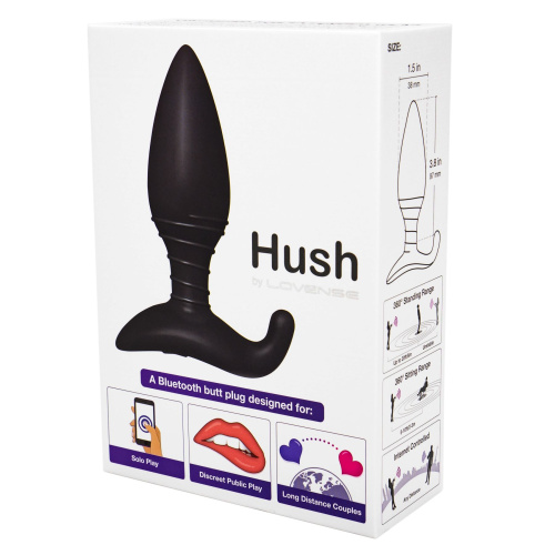 Lovense Hush анальная пробка со смарт-приложением для пар и вебкам моделей маленькая, 12х3,8 см - sex-shop.ua