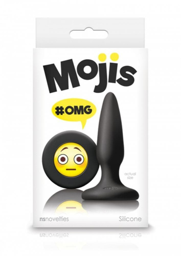 NS Novelties Mojis Mini Plug #OMG маленькая анальная пробка, 8.6х2 см (черный) - sex-shop.ua