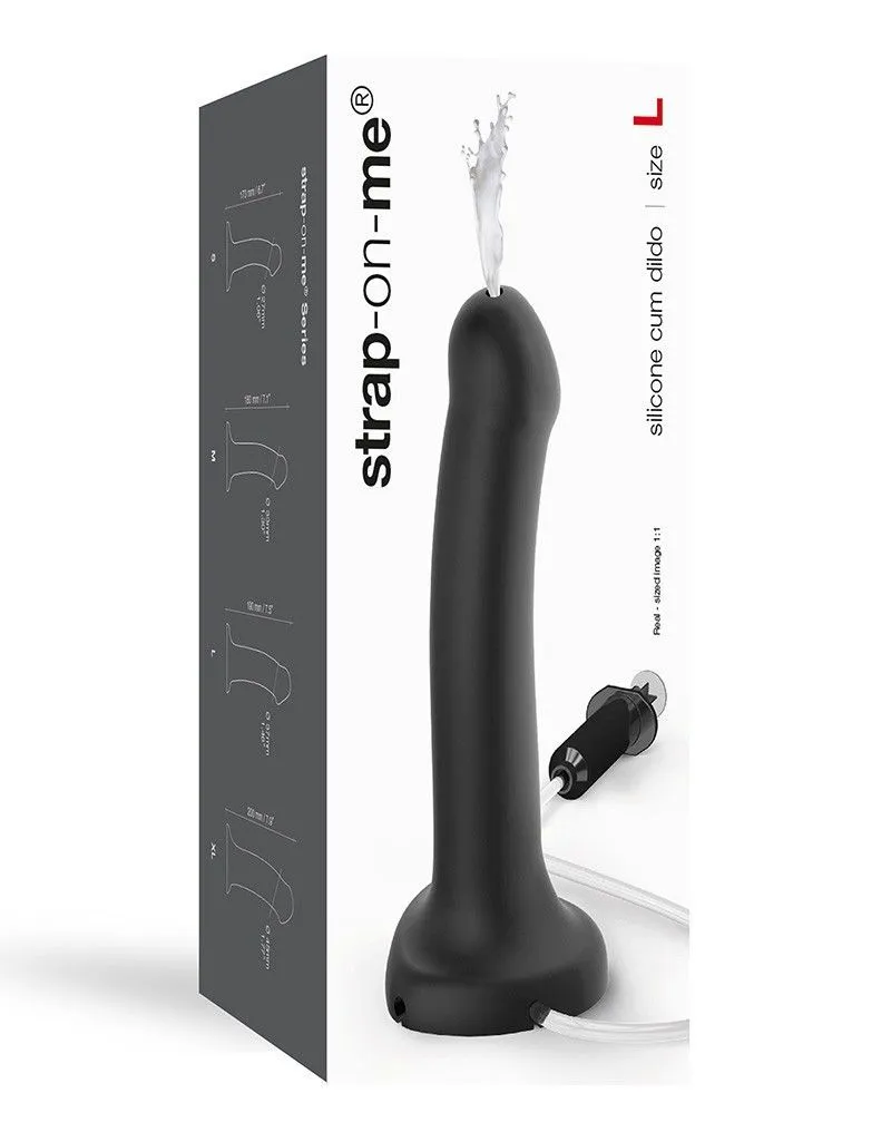 Strap-On-Me Dildo Cum - Кончающий фаллоимитатор , 17х3.6см (черный) купить  Киев Украина - sex-shop.ua