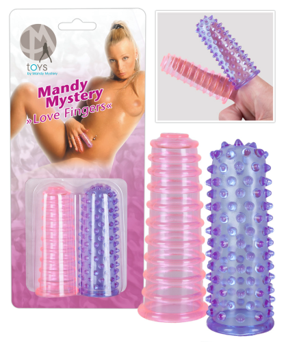 Orion Mandy Mystery Love Fingers - Рельефные насадки на пальцы, 8х2.5 см (2 шт) - sex-shop.ua