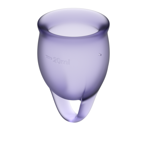 Satisfyer Feel Confident-набір менструальних чаш, 15 мл і 20 мл (Фіолетовий)