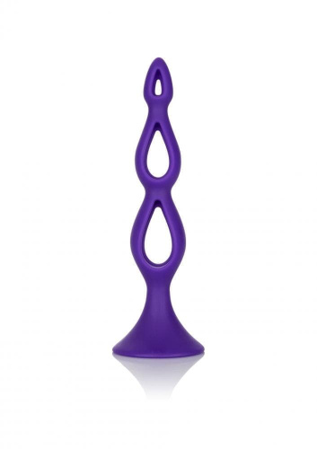 CalExotic Booty Call - тройная полая анальная цепочка, 10.25х3.25 см (фиолетовый) - sex-shop.ua
