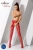 Passion S013 - Эротические колготки-бодистокинг, имитация высоких ажурных чулок и пояса, S-L (красный) - sex-shop.ua
