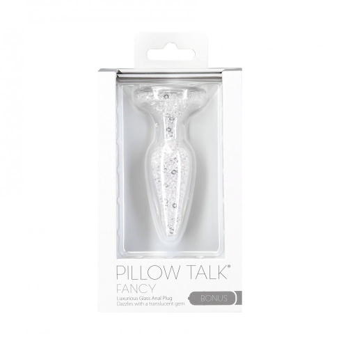 Pillow Talk - Fancy - Luxurious Glass Anal Plug - Скляна анальна пробка, 10.1х3 см
