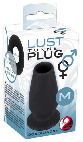 Orion Lust Tunnel Plug M – силіконовий анальний тунель, 10х5 см (чорний)
