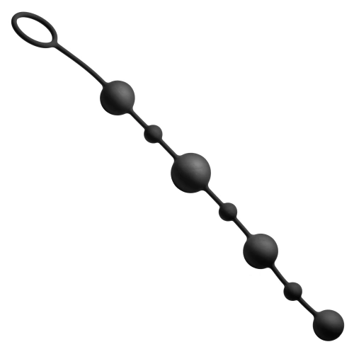 Linger Silicone Anal Beads - Анальная цепочка, 35,5 см (черный) - sex-shop.ua