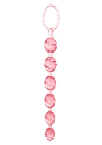 California Exotic Novelties Swirl Pleasure Beads - анальне намисто, 18х2 см (рожевий)