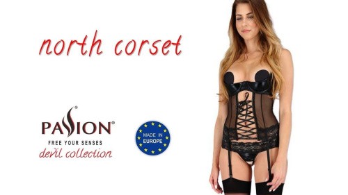 Passion Exclusive North Corset - Корсет з відкритими грудьми, S/M