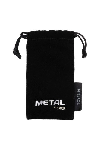 Metal By Toyfa - чёрная металлическая анальная пробка с кристаллом, 8.2х3.4 см (красный) - sex-shop.ua