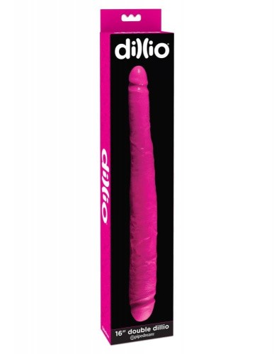 Pipedream Double Dillio 16 Inch двусторонний фаллоимитатор, 40,6х4,3 см (розовый) - sex-shop.ua