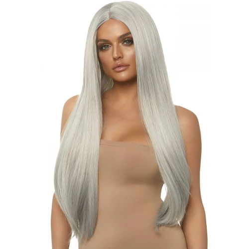 Leg Avenue - Long straight center part wig - Длинный парик (серый) - sex-shop.ua