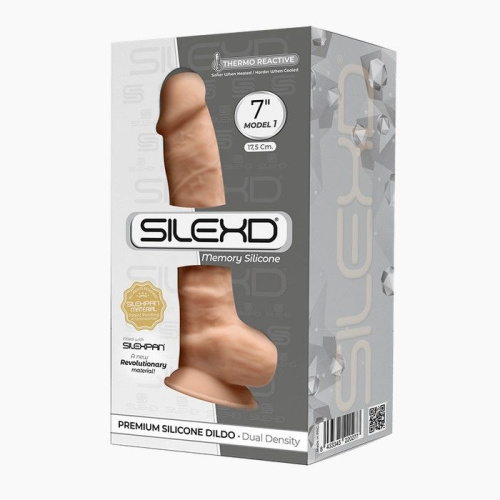 SilexD Johnny Flesh Model 1 size 7 in - Фаллоимитатор двухслойный, 18.5х3.8 см., (телесный) - sex-shop.ua