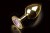 Пикантные Штучки - Большая золотистая анальная пробка с кристаллом, 9х4 см (розовый) - sex-shop.ua