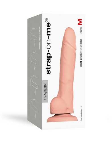 Strap-On-Me Soft Realistic Dildo - Size M - Реалистичный фаллоимитатор, 18х3.8 см., (ванильный) - sex-shop.ua